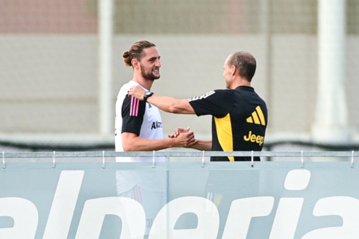 Adrien Rabiot e Massimiliano Allegri ai tempi della Juventus