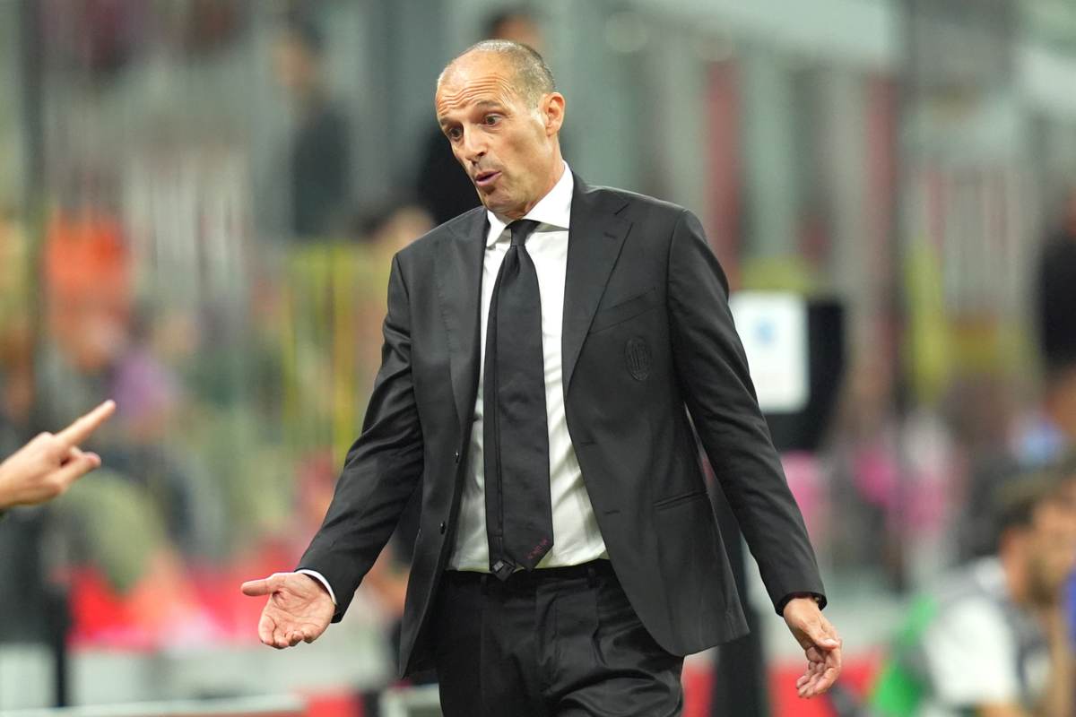 Allegri in panchina con il Milan