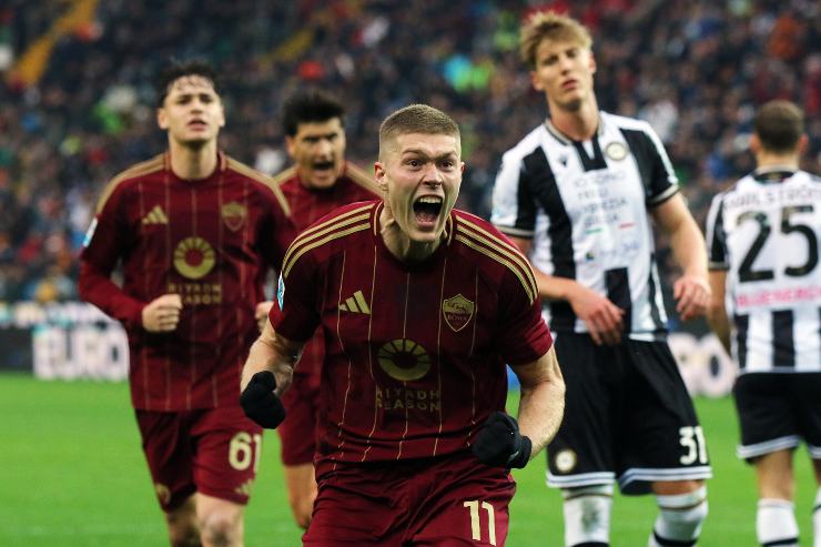Artem Dovbyk esultanza in Udinese-Roma