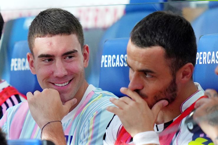 Dusan Vlahovic con Filip Kostic