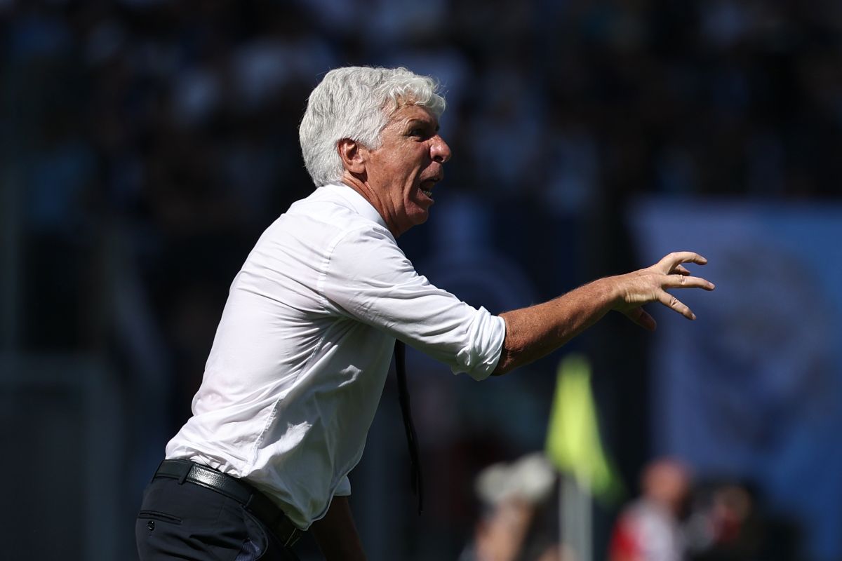 Gian Piero Gasperini durante il derby Lazio-Roma