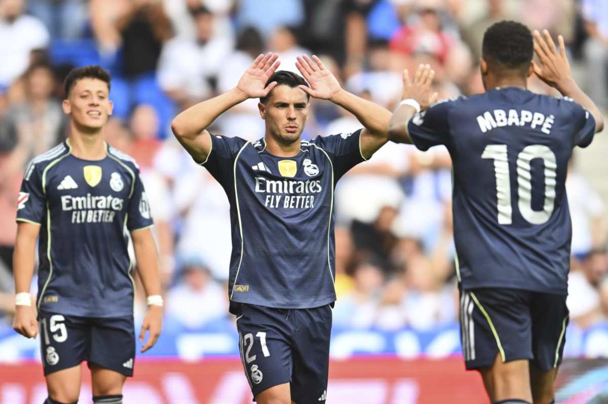 Brahim Diaz esulta con Mbappé