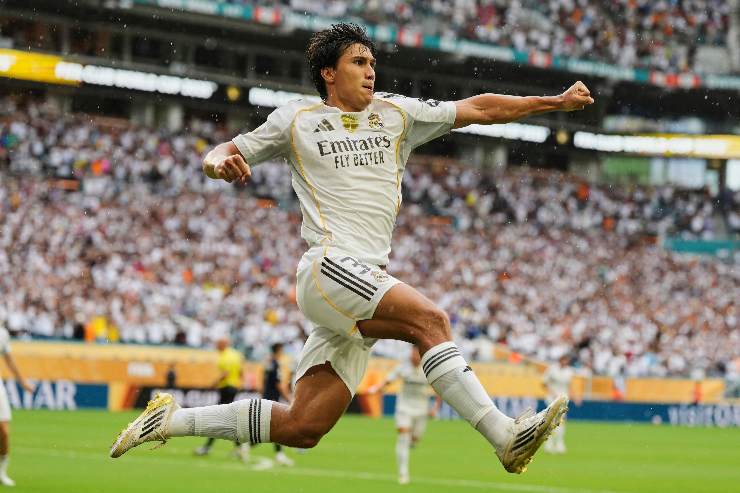 Gonzalo Garcia del Real Madrid esulta