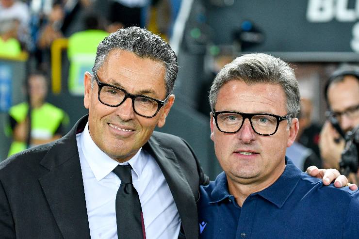 Landucci e Runjaic durante Udinese-Milan