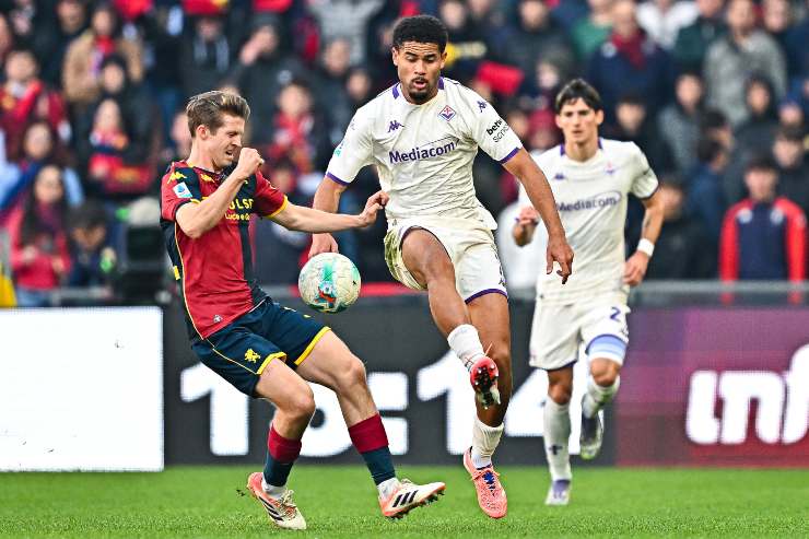 Frendrup va a contrasto con l'avversario