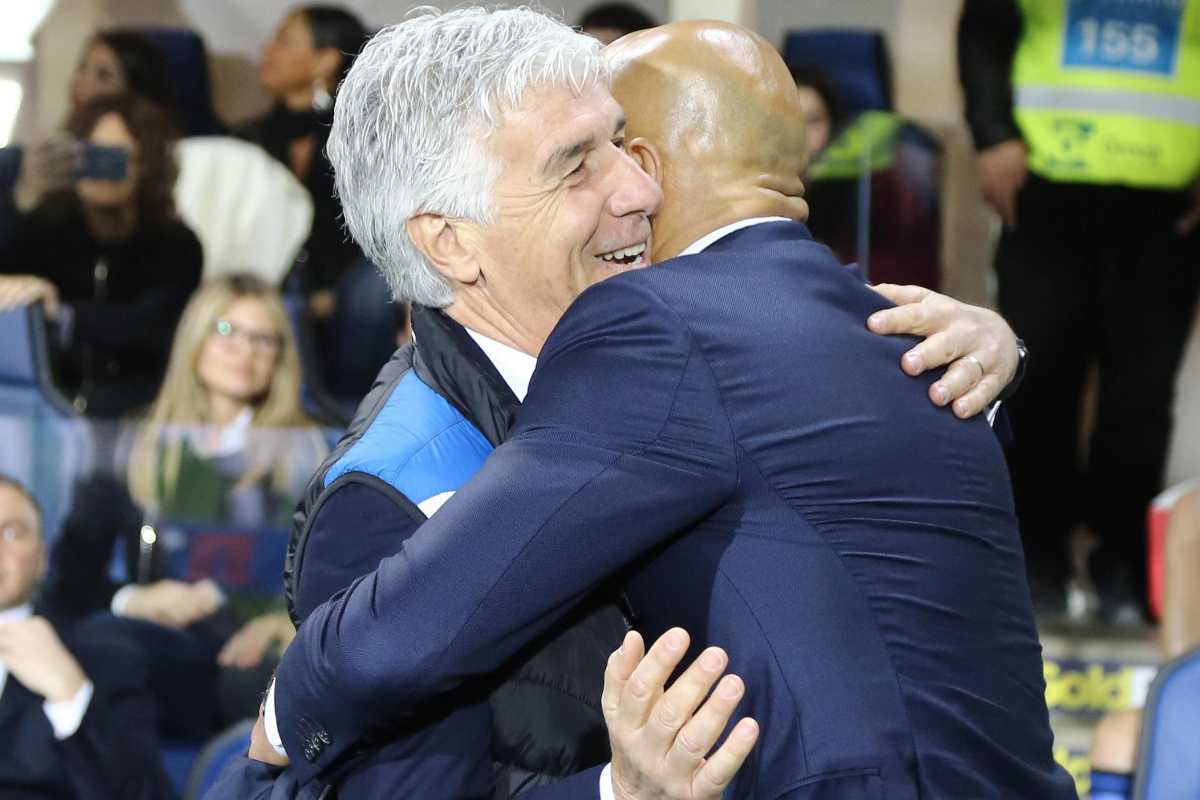 Gasperini e Spalletti si abbracciano
