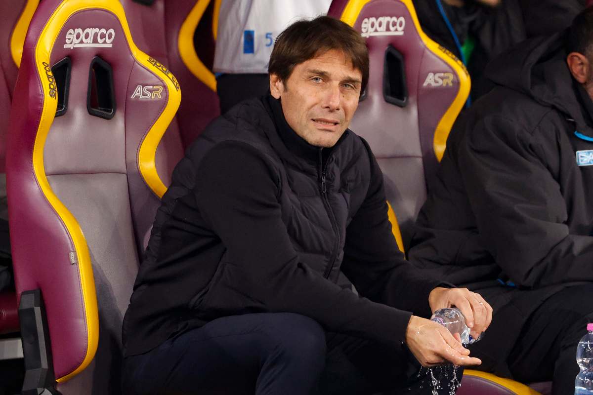 Antonio Conte in panchina allo Stadio Olimpico