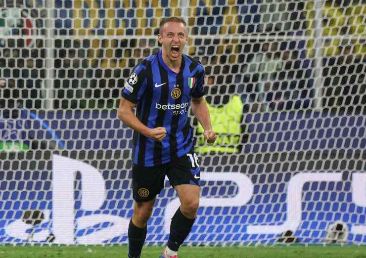 L'urlo di gioia di Davide Frattesi