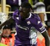 Moise Kean in azione con la maglia viola