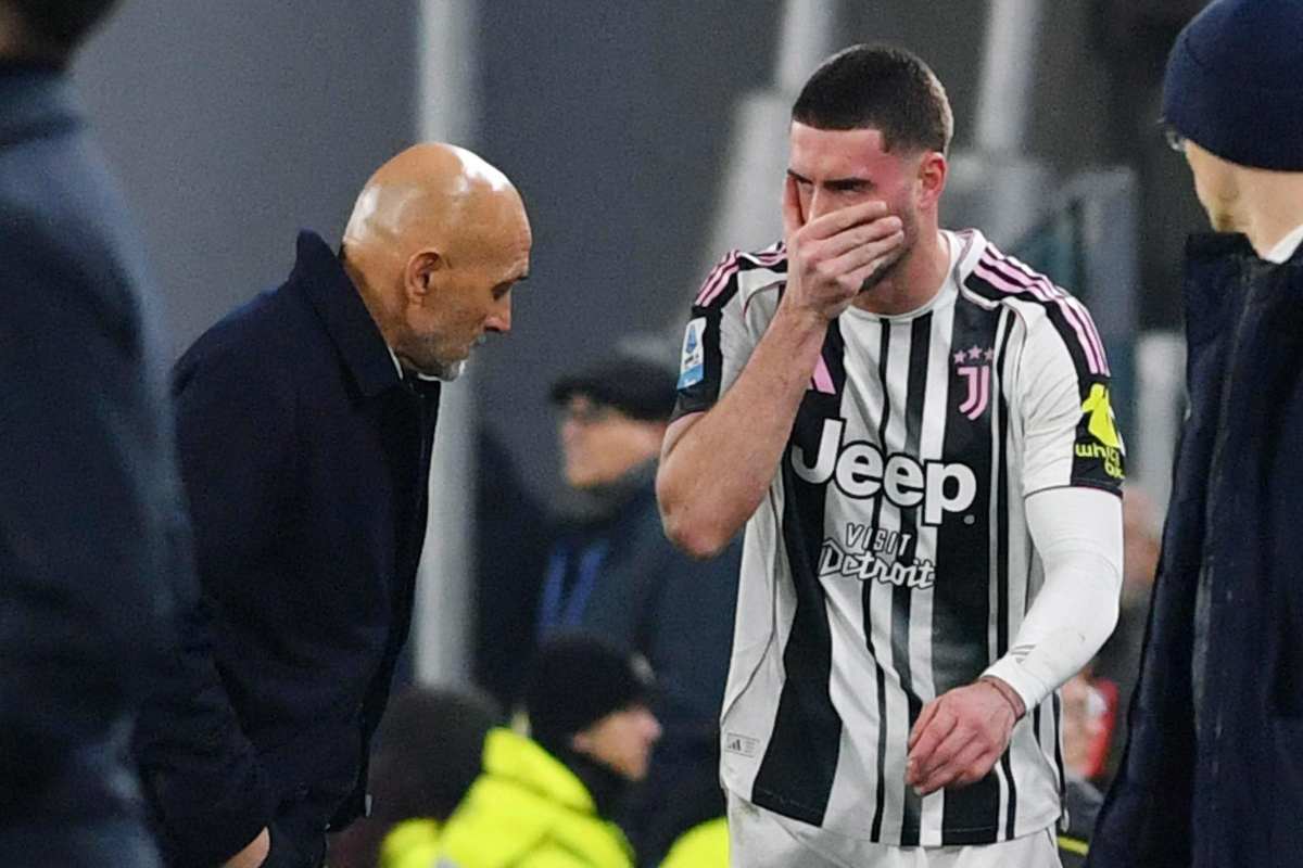 Spalletti e Vlahovic commentano l'infortuno del serbo