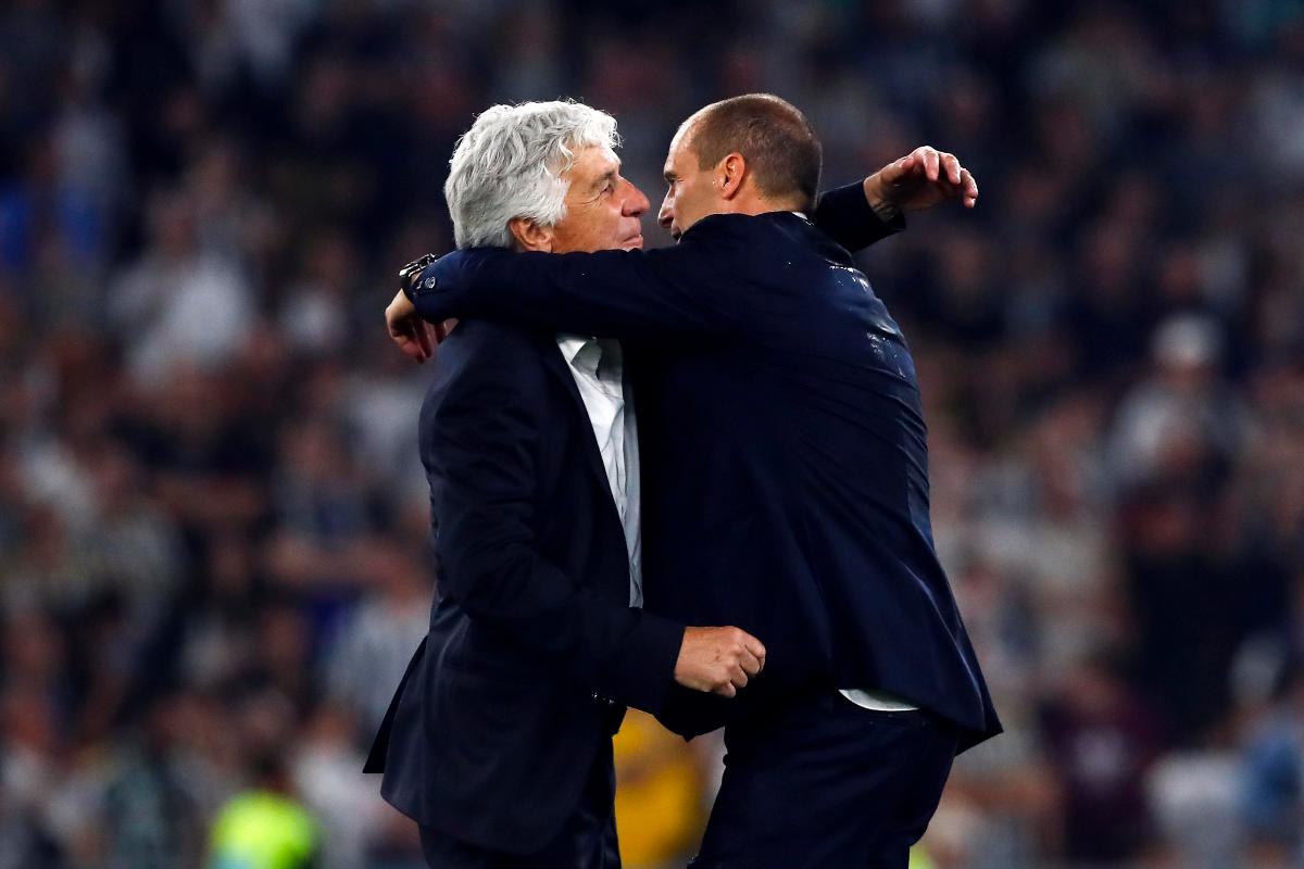 Gasperini e Allegri si salutano a bordo campo