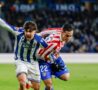 Giacomo Raspadori in azione contro la Real Sociedad
