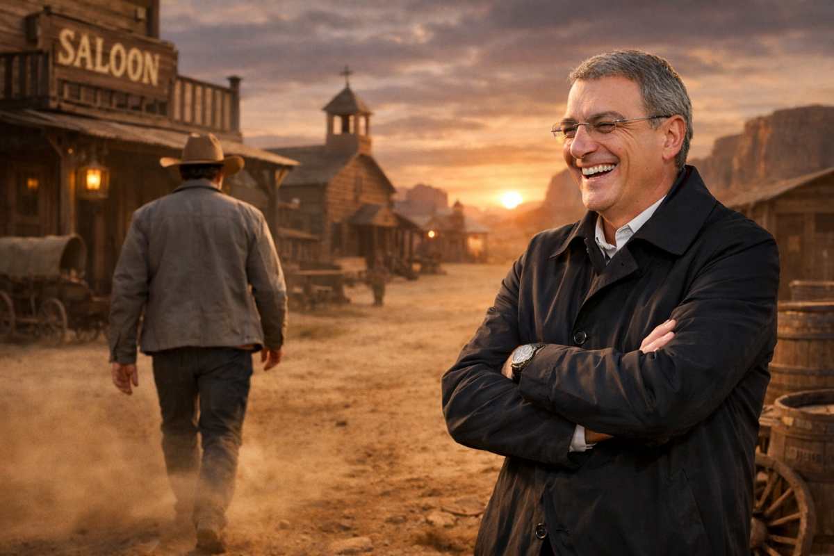 Comolli ride e Massara di spalle