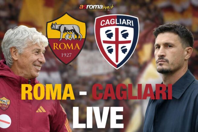 Gasperini e Pisacane, Roma-Cagliari live