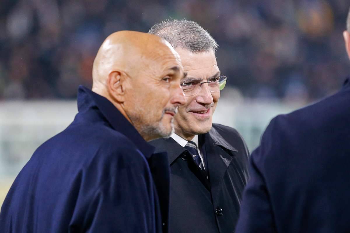 Spalletti e Comolli a ridosso del cerchio del campo