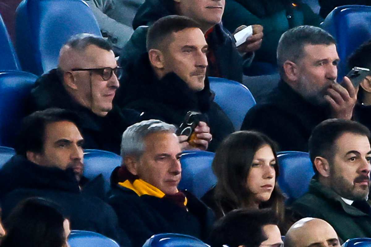 Francesco Totti allo stadio Olimpico insieme a Candela e Scala