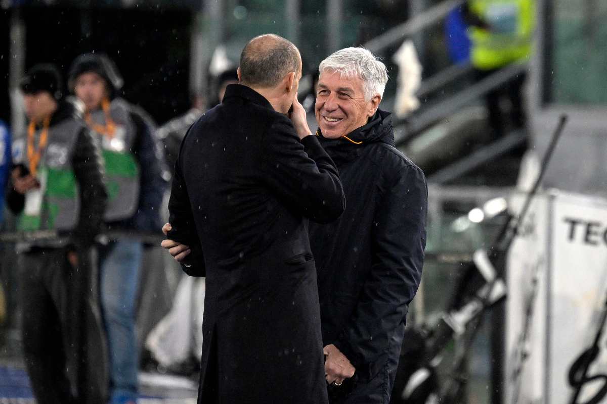 Allegri e Gasperini si salutano sorridendo