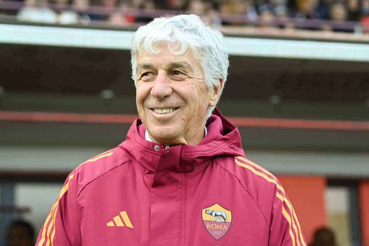 Gasperini, allenatore della Roma, sorridente