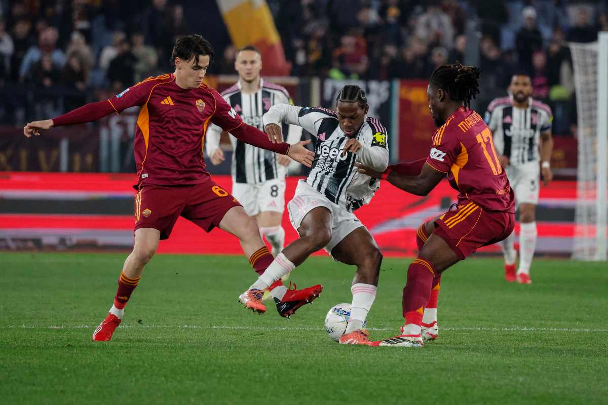 Jonathan David in azione contro la Roma