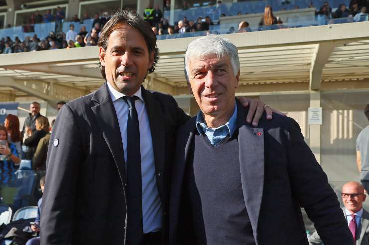 Inzaghi abbraccia Gasperini prima del match