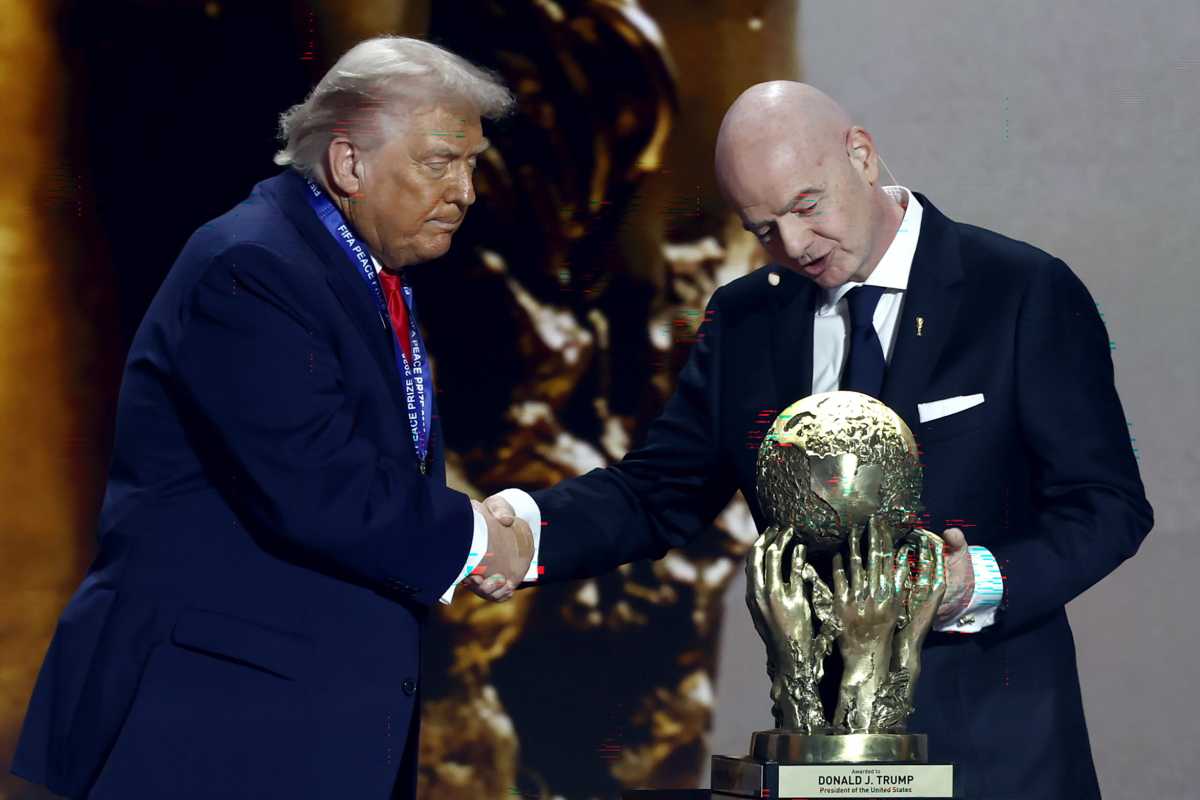 Infantino e Trump durante una premiazione