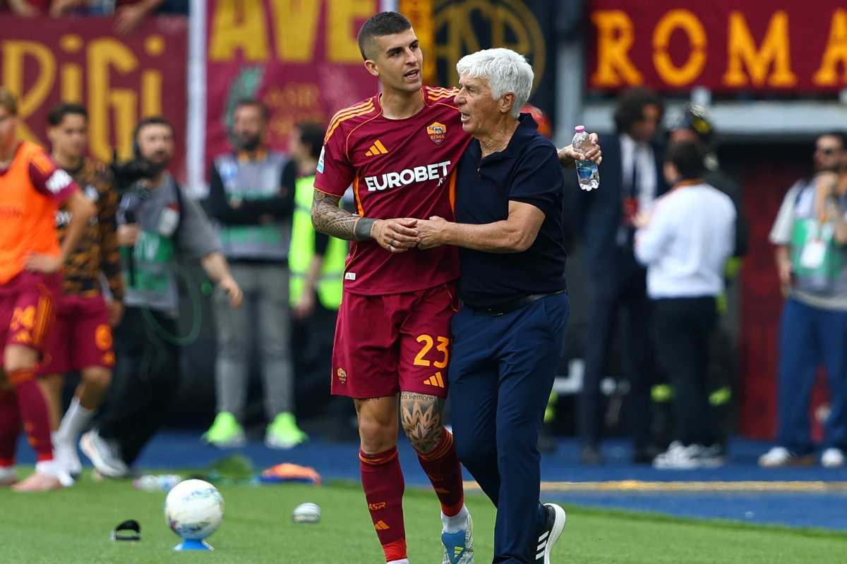 Mancini e Gasperini esultano dopo il derby