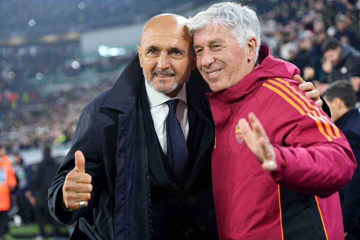Spalletti e Gasperini si abbracciano prima del fischio d'inizio