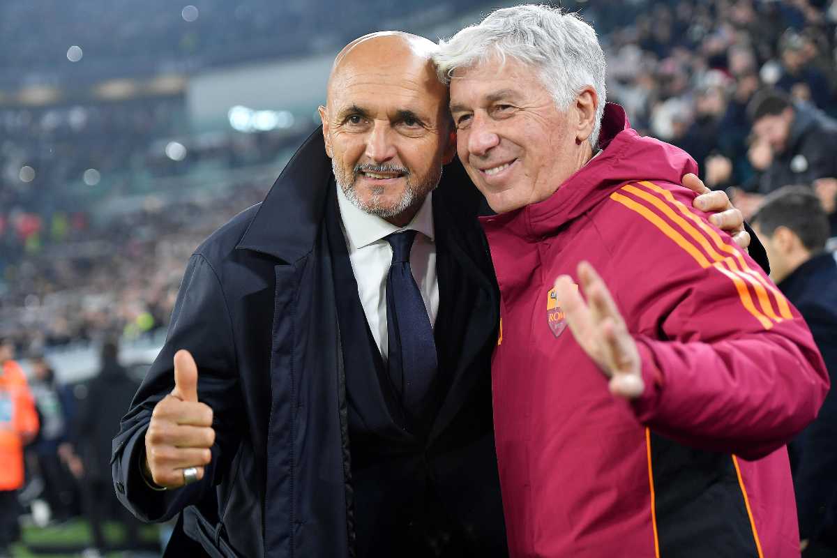 Spalletti e Gasperini si abbracciano a bordo campo