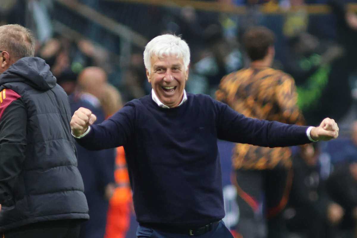 Gasperini esulta dopo un gol