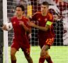 Dybala e Mancini dopo un gol in Europa League