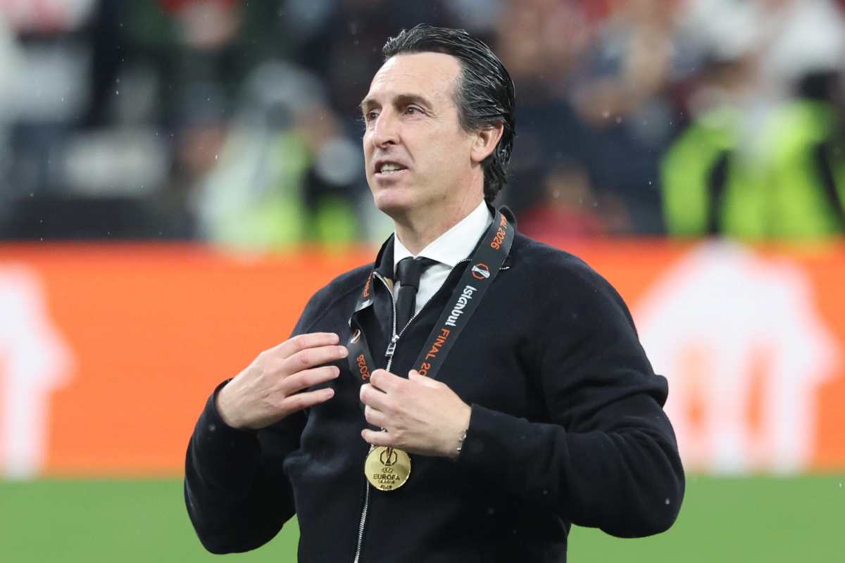Emery dopo aver vinto l'Europa League