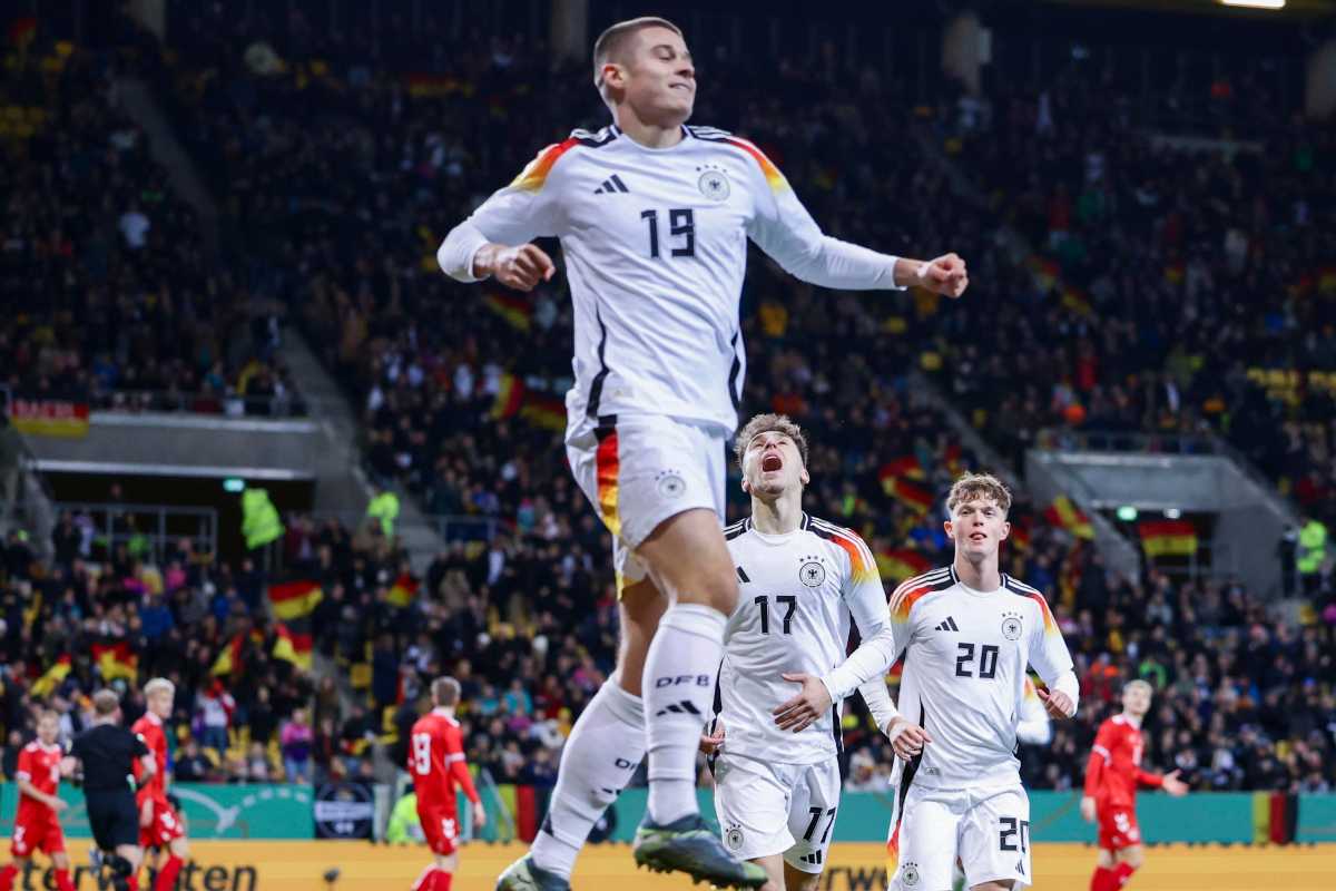 Nicolò Tresoldi esulta con la Germania