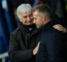 Flick e Gasperini durante un Barcellona-Atalanta
