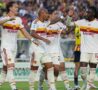 La Roma festeggia a Lecce