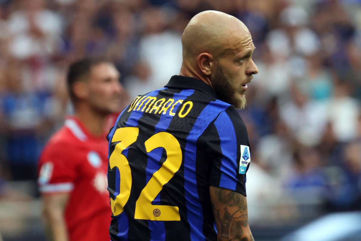 Federico Dimarco durante una partita dell'Inter
