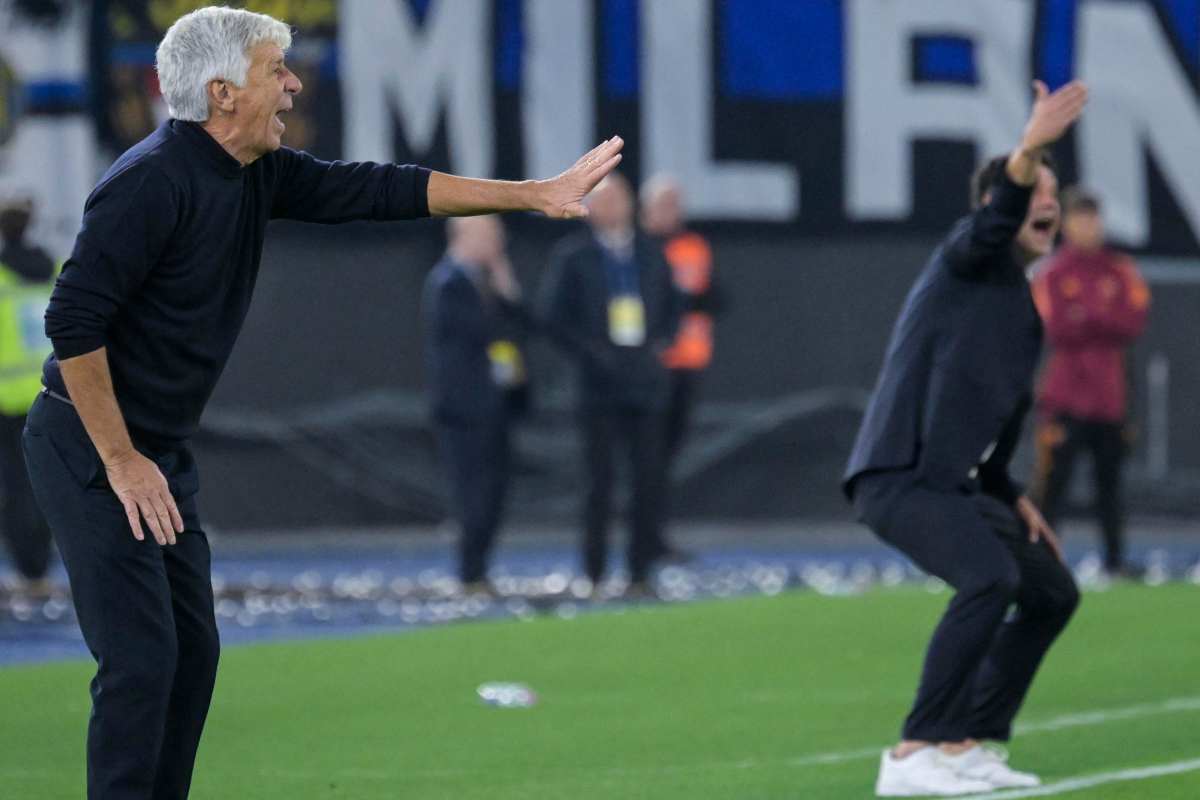 Gasperini e Chivu durante Roma Inter