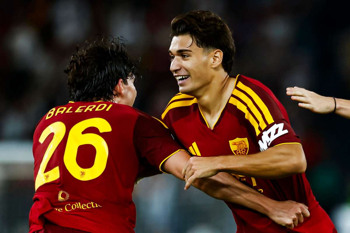 Balerdi e Lulli esultano dopo il gol al Genoa