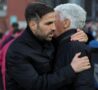 Fabregas e Gasperini si abbracciano