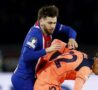 Kvaratskhelia durante PSG-Barcellona